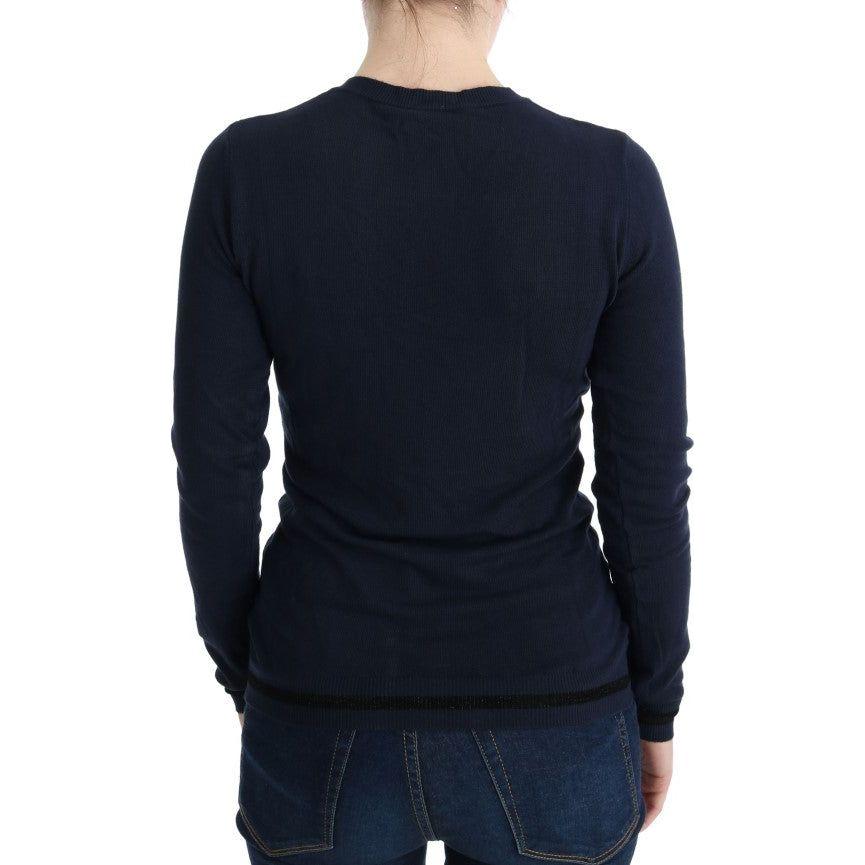Costume National Elegant Blue V-Neck Sweater Costume National Black