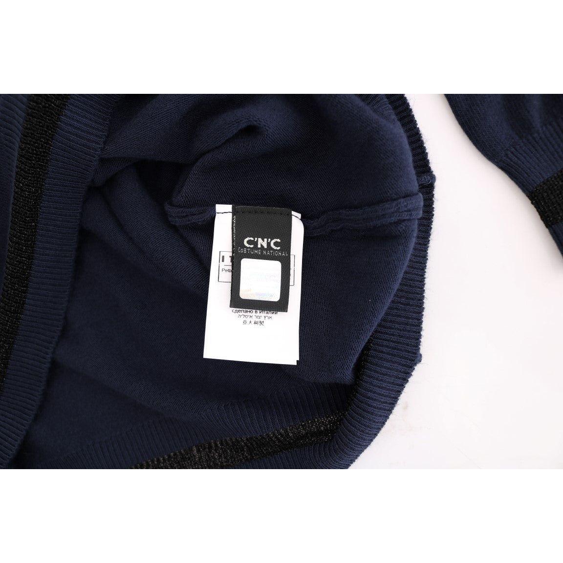 Costume National Elegant Blue V-Neck Sweater Costume National White Smoke