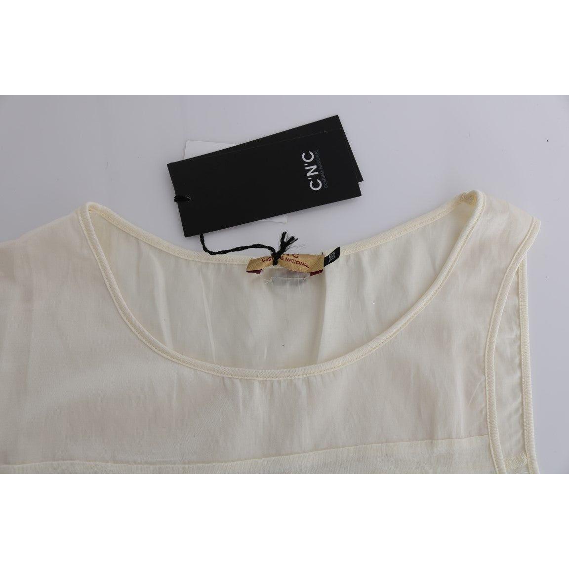 Costume National Beige Sleeveless Modal Top - Elevated Basics Costume National Dark Gray