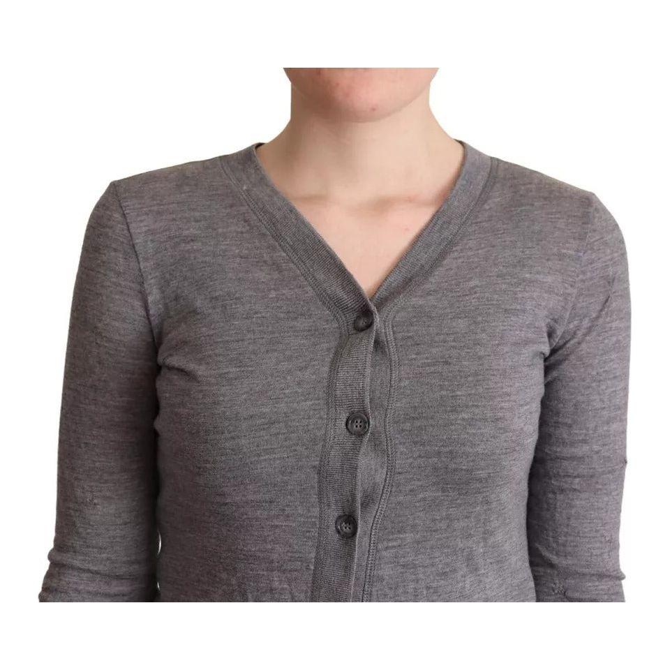 Dolce & Gabbana Gray Wool Button Down Cardigan Sweater Dolce & Gabbana Dim Gray