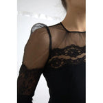 Dolce & Gabbana Black Sheer Floral Lace Sheath Midi Dress Dolce & Gabbana Lavender