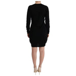 MARGHI LO' Black Wool Long Sleeve Shift Dress TUI10026-2