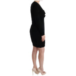MARGHI LO' Black Wool Long Sleeve Shift Dress TUI10026-2