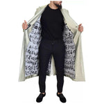Dolce & Gabbana Gold Viscose Long Double Breasted Jacket Dolce & Gabbana Light Gray