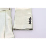 Dolce & Gabbana Gold Viscose Long Double Breasted Jacket Dolce & Gabbana Light Gray