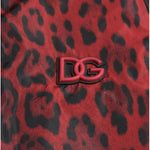 Dolce & Gabbana Red Leopard Bomber Short Coat Jacket Dolce & Gabbana Saddle Brown