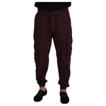 Dolce & Gabbana Bordeaux Cargo Jogger Trouser Cotton Pants Dolce & Gabbana Black
