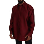 Dolce & Gabbana Bordeaux Cotton Long Sleeve Men Formal Shirt Dolce & Gabbana Black
