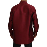Dolce & Gabbana Bordeaux Cotton Long Sleeve Men Formal Shirt Dolce & Gabbana Black