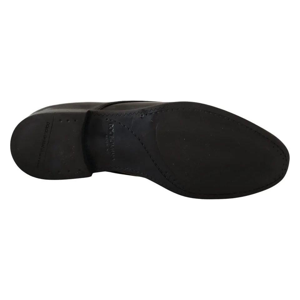 Dolce & Gabbana Black Leather Derby Dress Formal Shoes Dolce & Gabbana Black