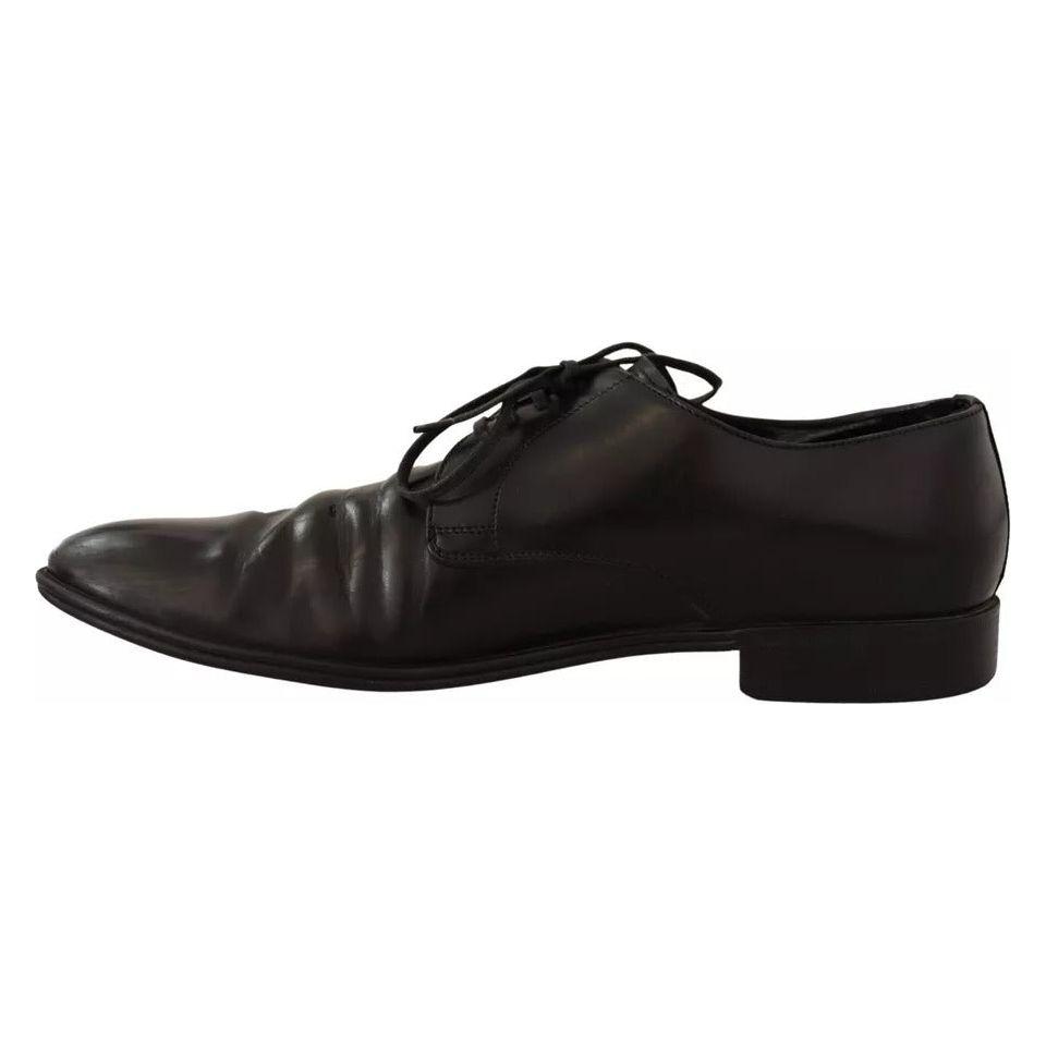 Dolce & Gabbana Black Leather Derby Dress Formal Shoes Dolce & Gabbana Black