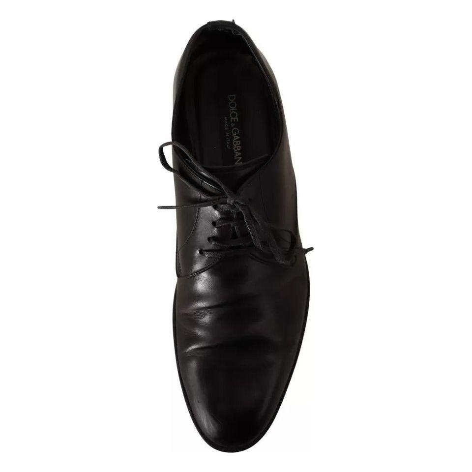 Dolce & Gabbana Black Leather Derby Dress Formal Shoes Dolce & Gabbana Black