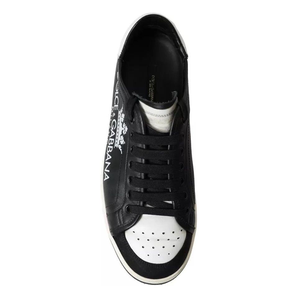 Dolce & Gabbana Black Leather Crown Milano Men Sneakers Shoes Dolce & Gabbana Light Gray