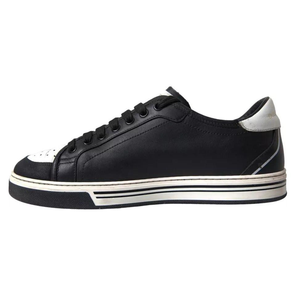 Dolce & Gabbana Black Leather Crown Milano Men Sneakers Shoes Dolce & Gabbana Light Gray