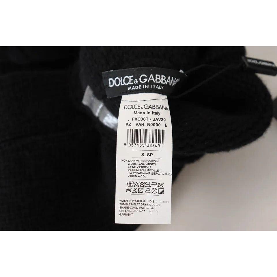 Dolce & Gabbana Black Wool Knit Calf Long Women Accessory Socks Dolce & Gabbana Black