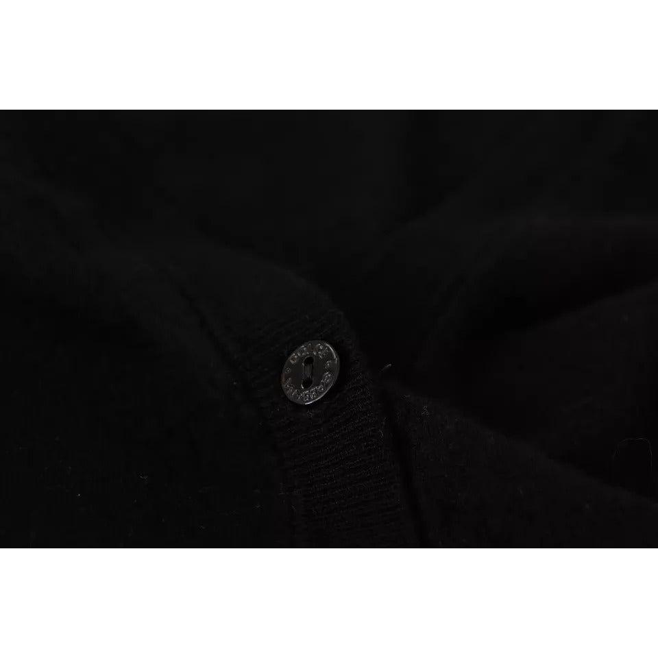 Dolce & Gabbana Black Wool Knit Button Down Cardigan Sweater TSH7472-42
