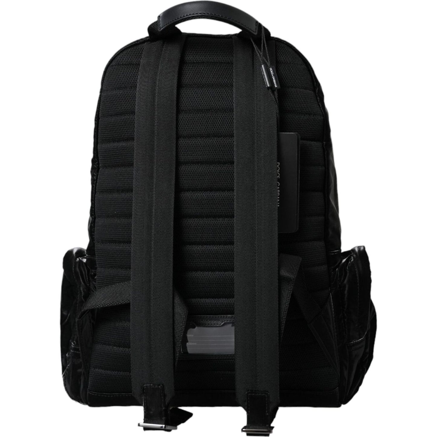 Dolce & Gabbana Black Patent Leather Logo Plaque Backpack Bag Dolce & Gabbana Black