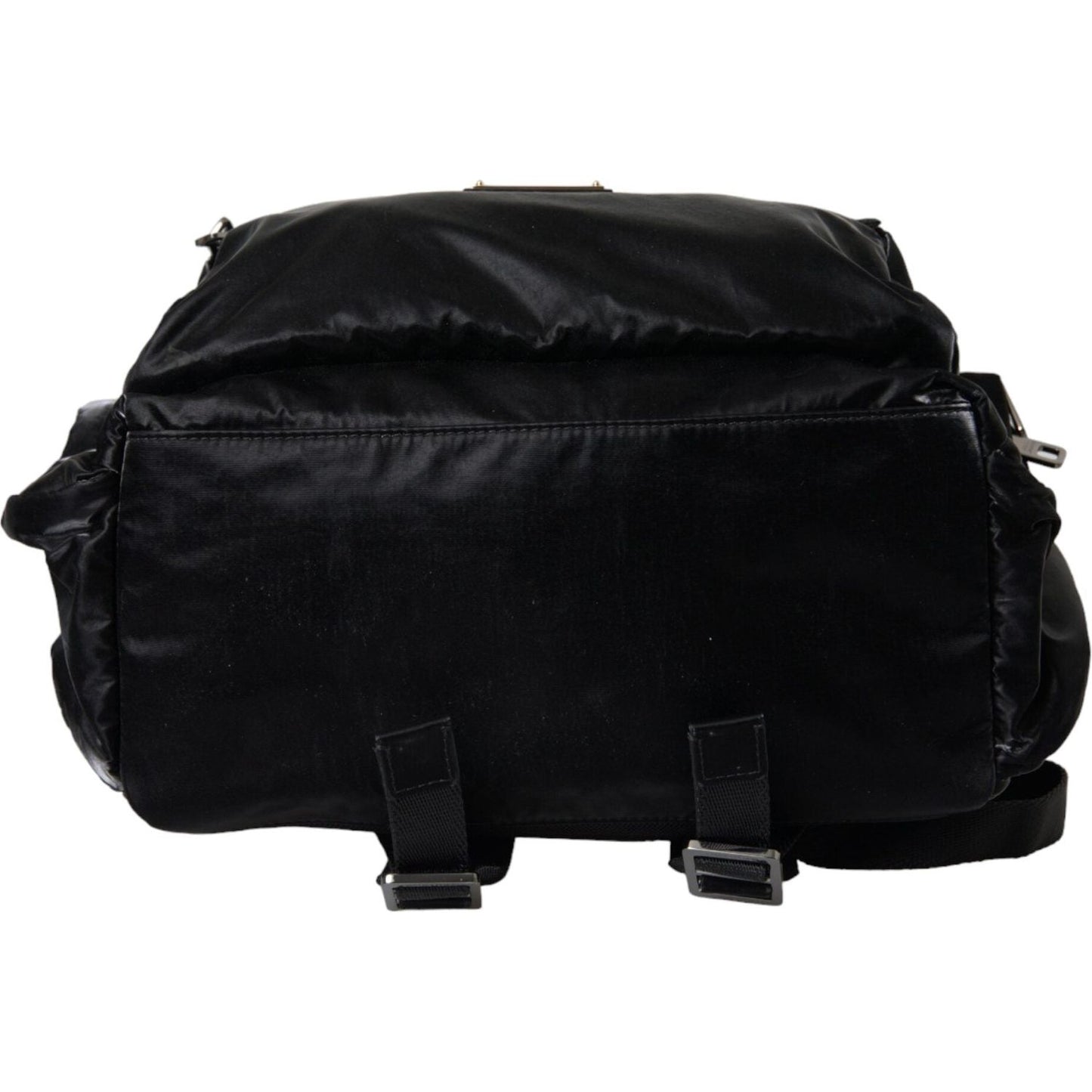 Dolce & Gabbana Black Patent Leather Logo Plaque Backpack Bag Dolce & Gabbana Black
