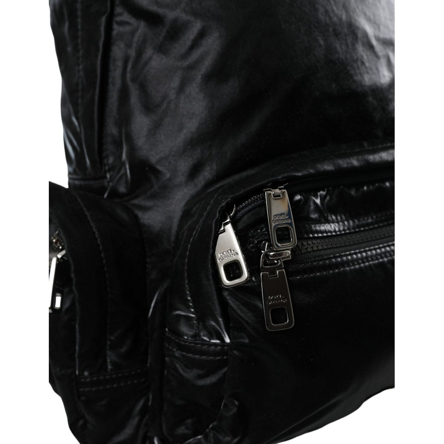 Dolce & Gabbana Black Patent Leather Logo Plaque Backpack Bag Dolce & Gabbana Black