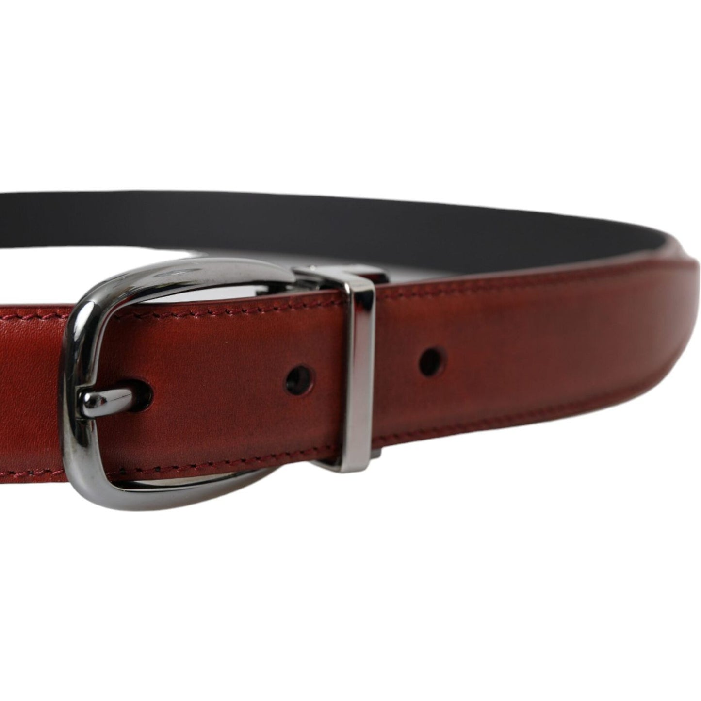 Dolce & Gabbana Brown Leather Silver Metal Buckle Belt Men Dolce & Gabbana Dark Slate Gray