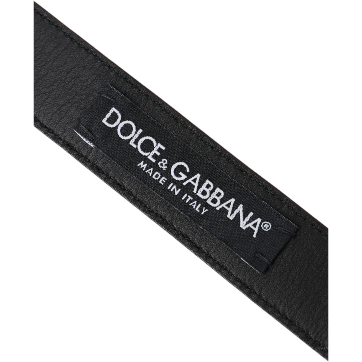 Dolce & Gabbana Brown Leather Silver Metal Buckle Belt Men Dolce & Gabbana Dark Slate Gray