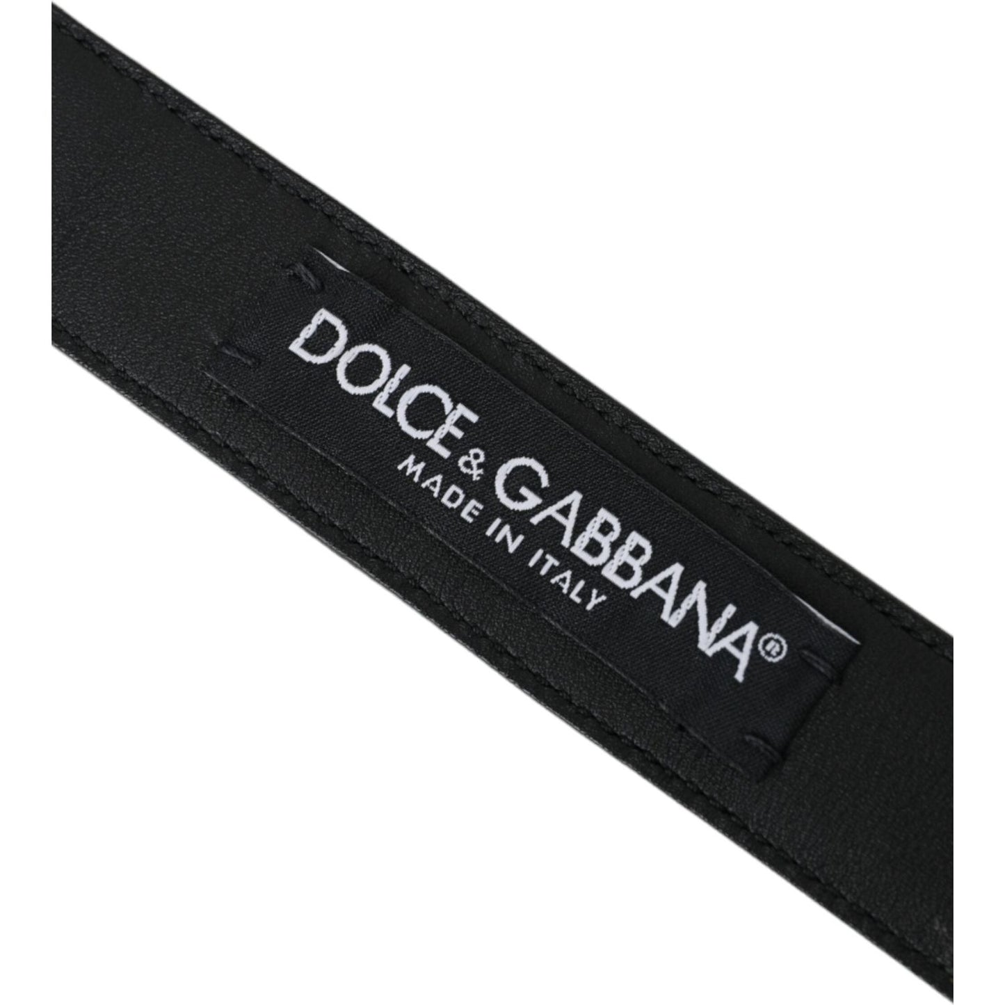 Dolce & Gabbana Dark Brown Perforated Leather Metal Buckle Belt Men Dolce & Gabbana Black