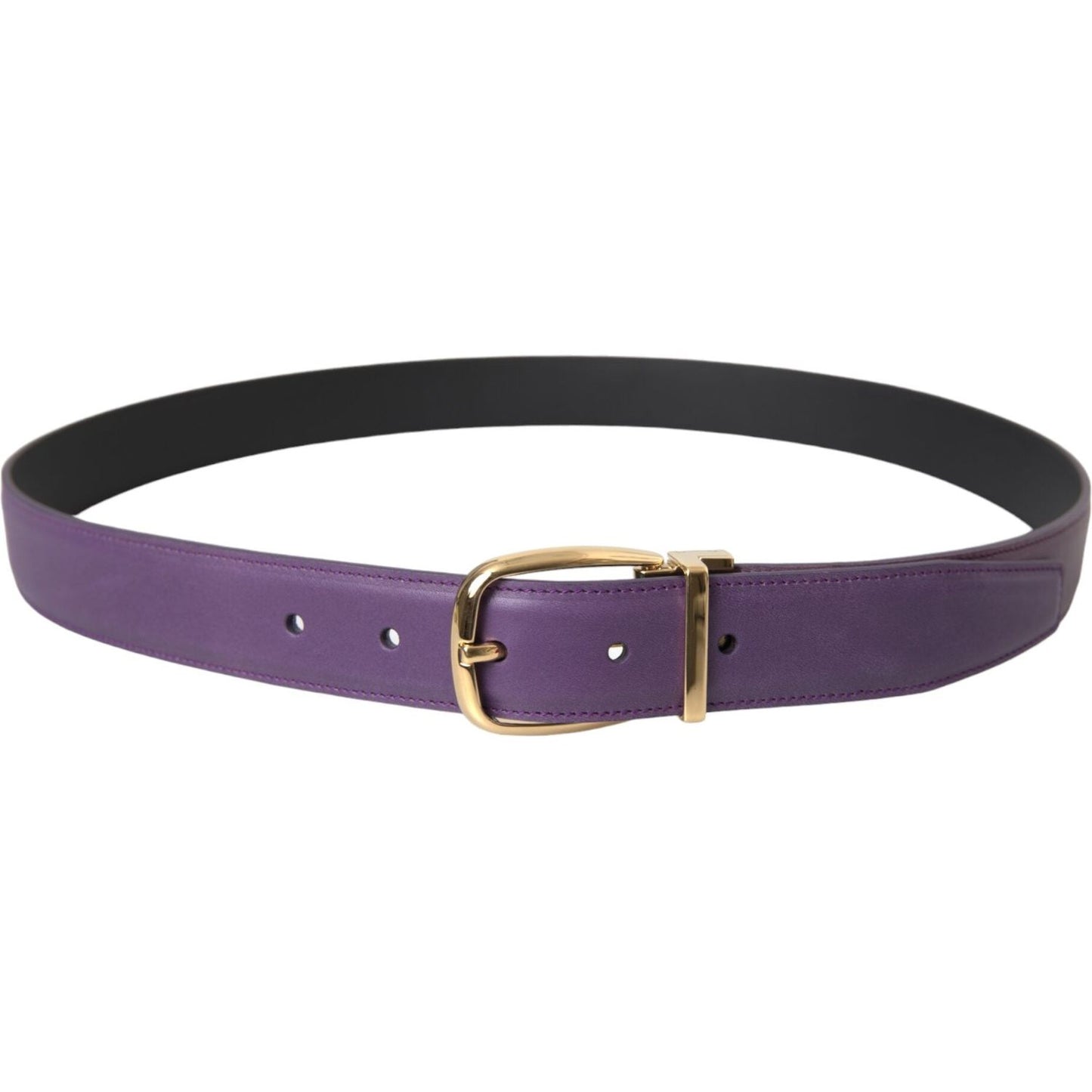Dolce & Gabbana Purple Leather Gold Metal Buckle Belt Men Dolce & Gabbana Dark Slate Gray