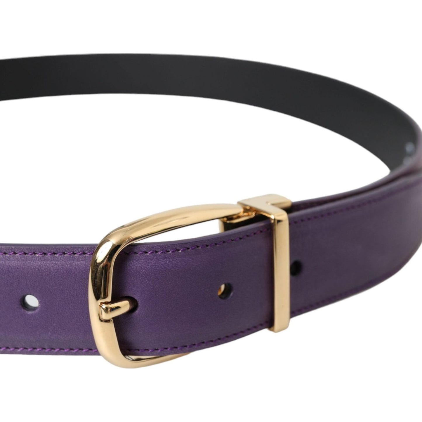 Dolce & Gabbana Purple Leather Gold Metal Buckle Belt Men Dolce & Gabbana Dark Slate Gray