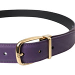 Dolce & Gabbana Purple Leather Gold Metal Buckle Belt Men Dolce & Gabbana Dark Slate Gray