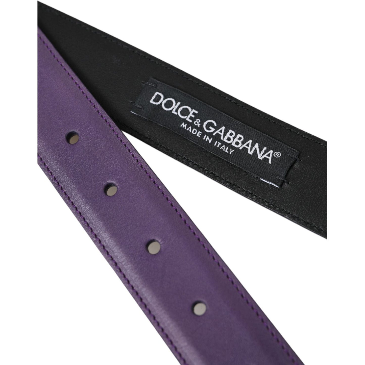 Dolce & Gabbana Purple Leather Gold Metal Buckle Belt Men Dolce & Gabbana Dark Slate Gray