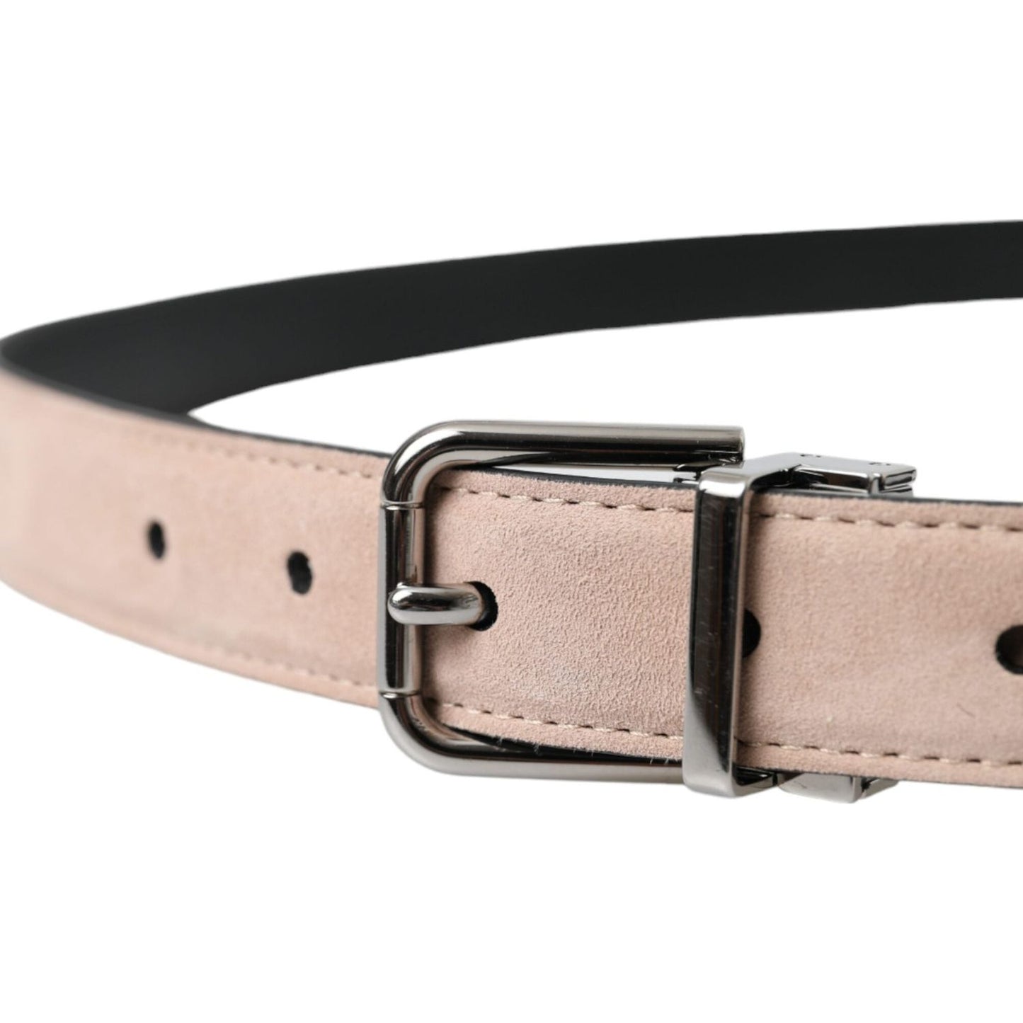 Dolce & Gabbana Beige Suede Leather Silver Buckle Belt Men Dolce & Gabbana Gray