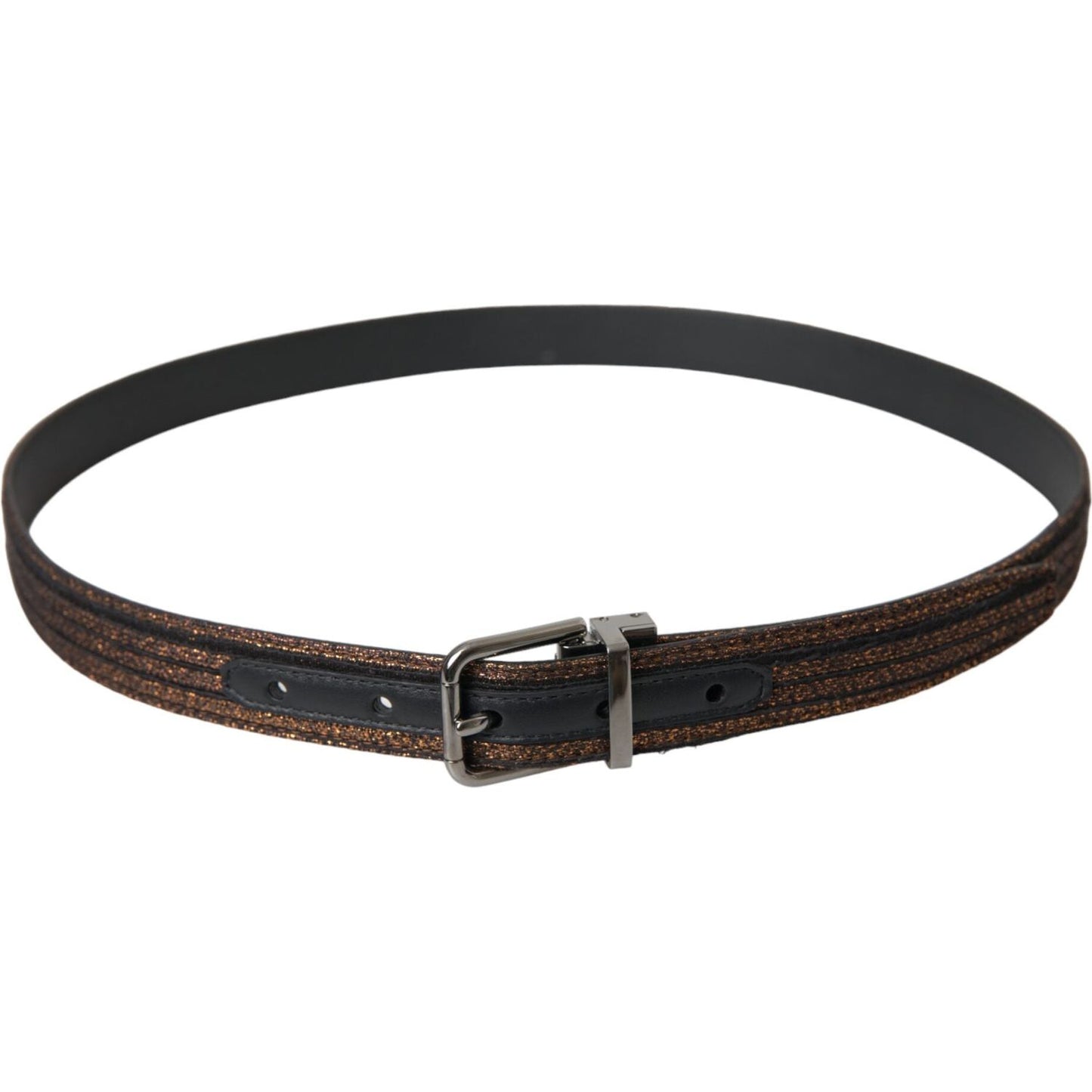 Dolce & Gabbana Gold Jacquard Stripes Silver Metal Buckle Belt Dolce & Gabbana Dark Slate Gray