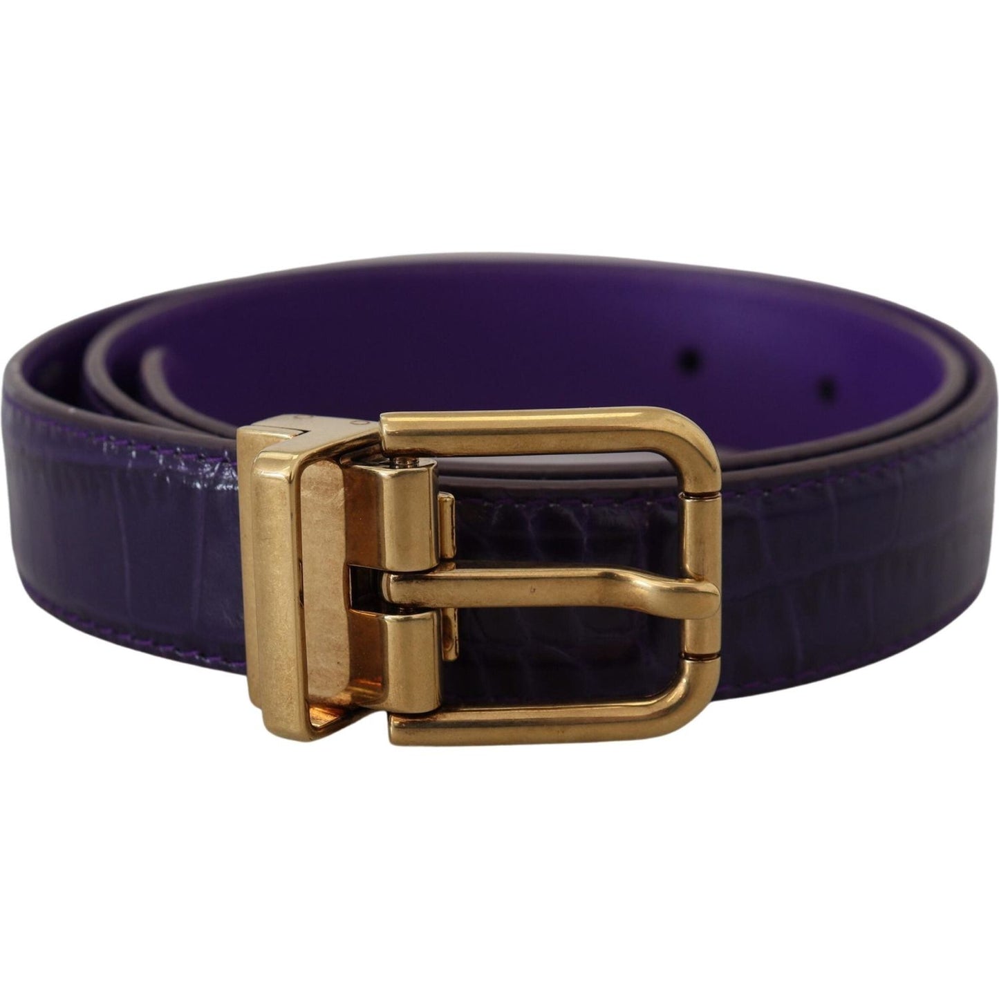 Dolce & Gabbana Purple Exotic Leather Gold Metal Buckle Belt Dolce & Gabbana Dark Slate Gray