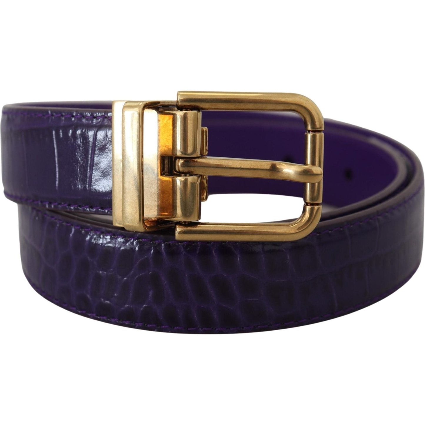 Dolce & Gabbana Purple Exotic Leather Gold Metal Buckle Belt Dolce & Gabbana Dark Slate Gray