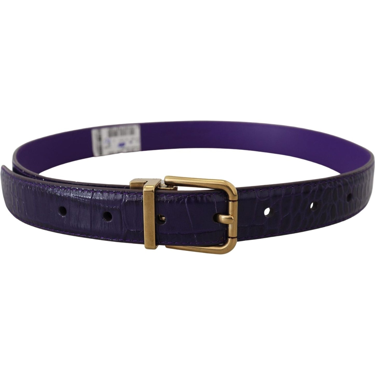 Dolce & Gabbana Purple Exotic Leather Gold Metal Buckle Belt Dolce & Gabbana Dark Slate Gray