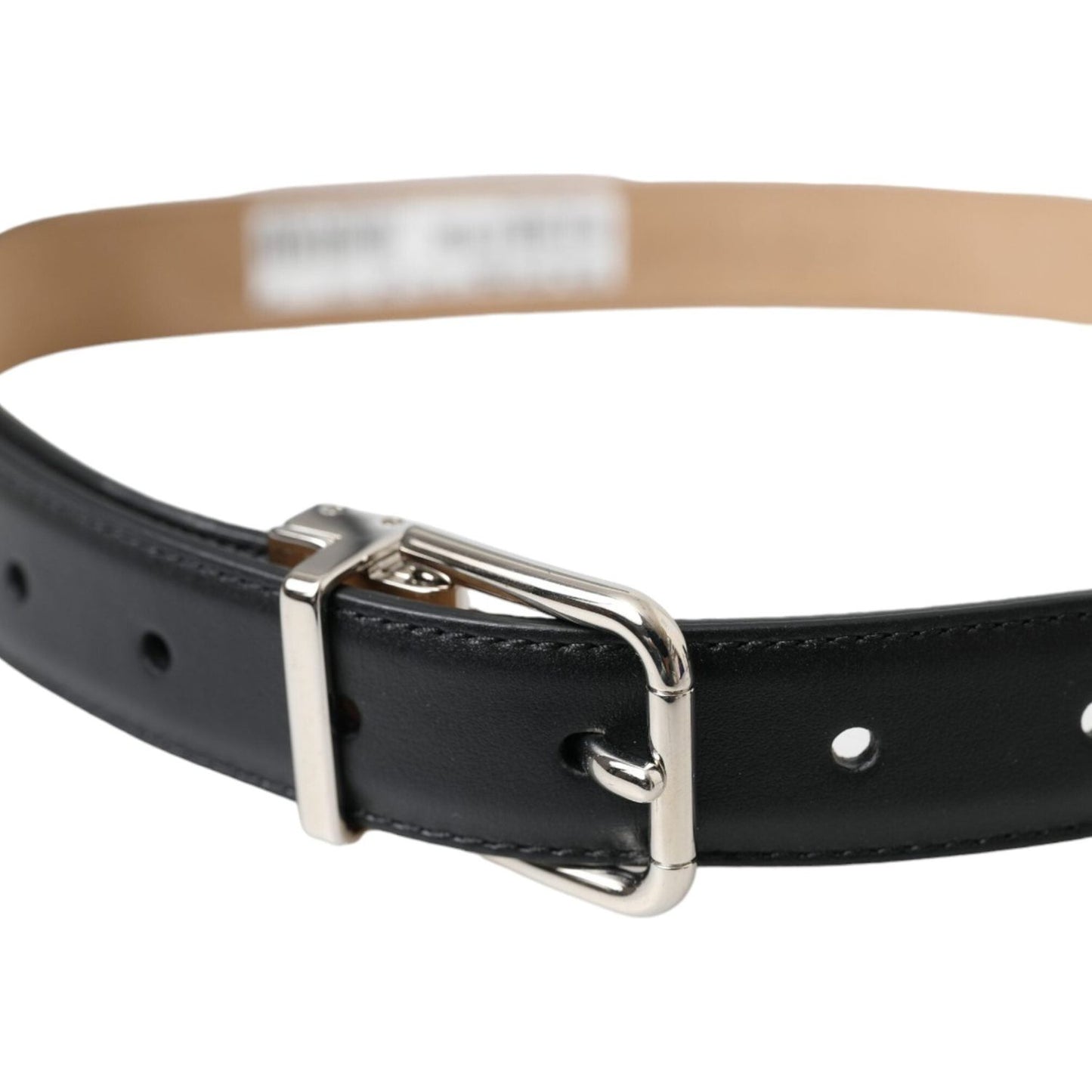 Dolce & Gabbana Black Leather Airpods Case Silver Buckle Belt Dolce & Gabbana Gray