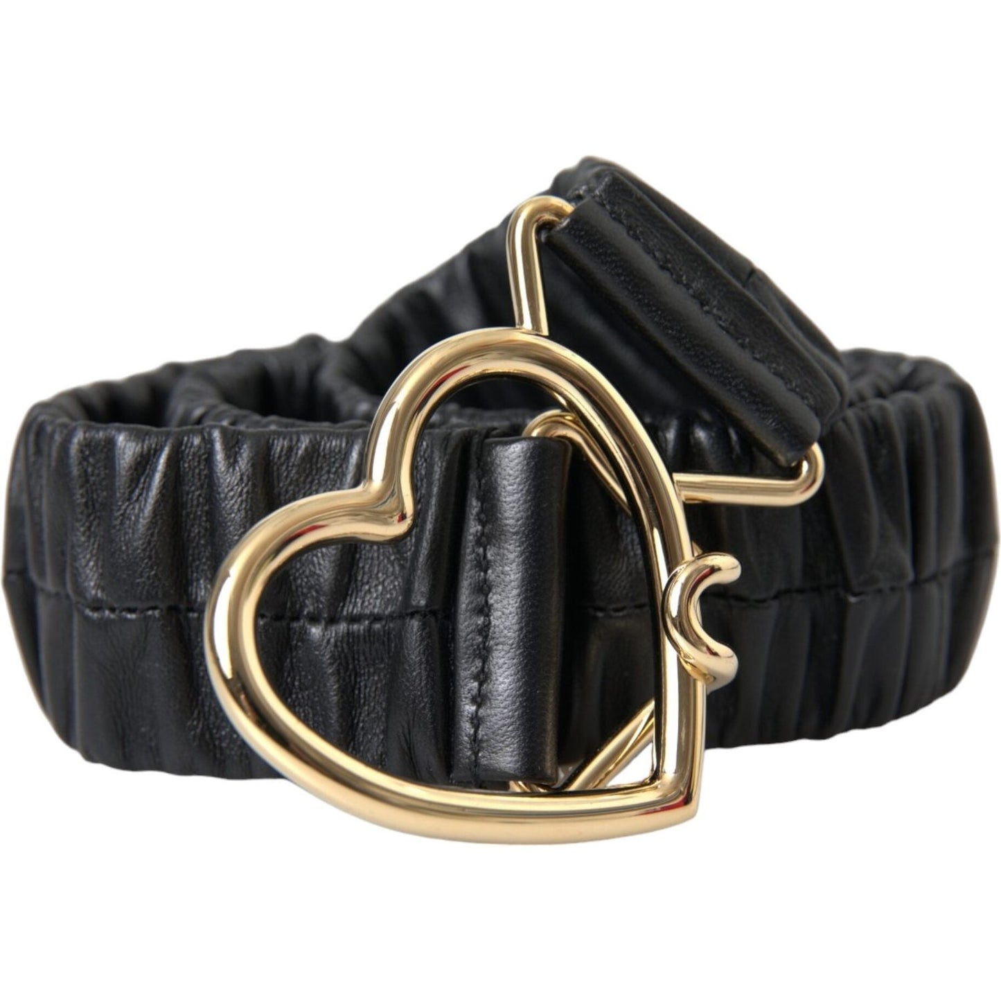 Dolce & Gabbana Black Leather Gold Heart Metal Buckle Belt Dolce & Gabbana Dark Slate Gray