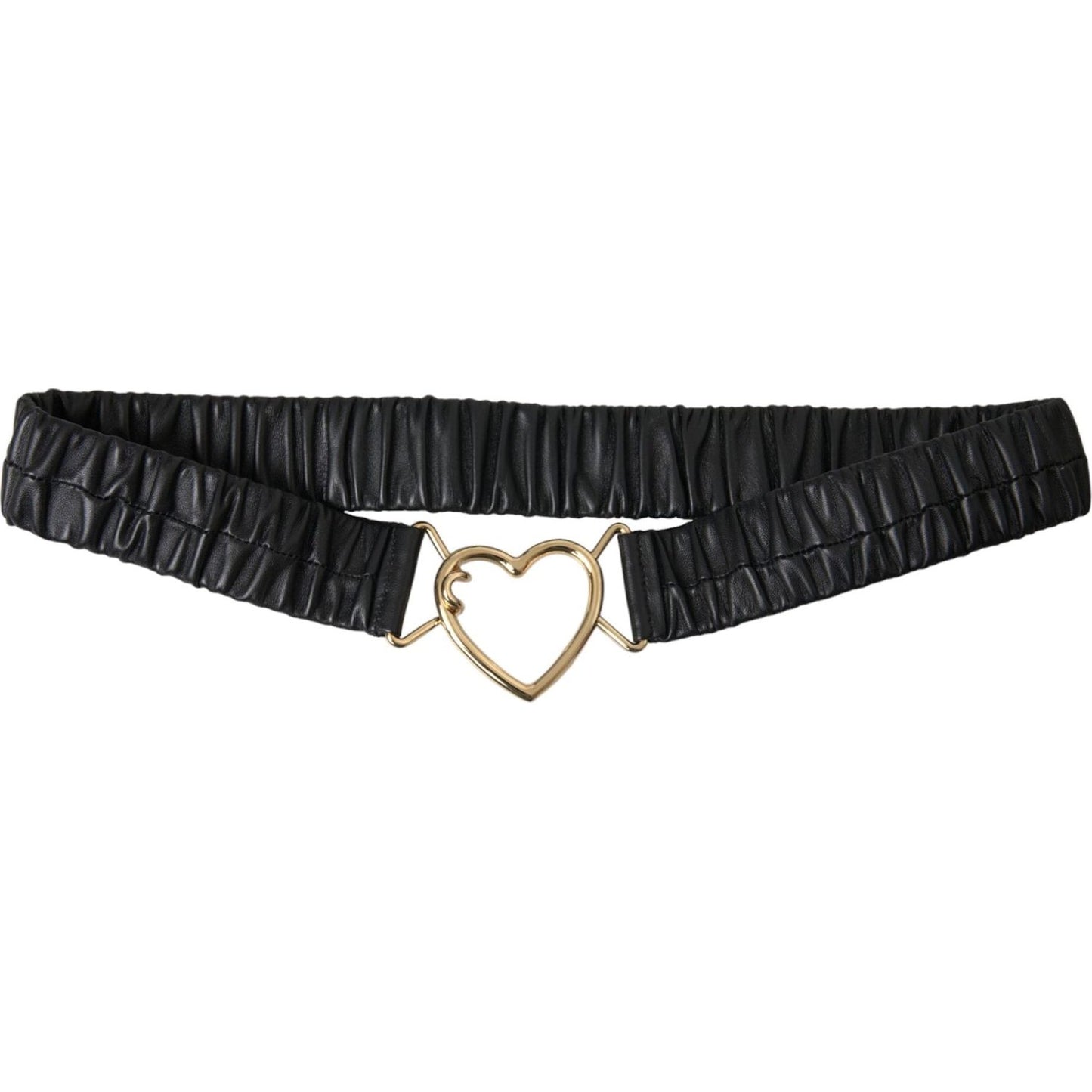 Dolce & Gabbana Black Leather Gold Heart Metal Buckle Belt Dolce & Gabbana Dark Slate Gray