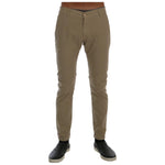 Daniele Alessandrini Beige Slim Fit Chinos for Sophisticated Style Jeans & Pants Daniele Alessandrini Dim Gray