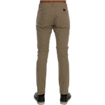 Daniele Alessandrini Beige Slim Fit Chinos for Sophisticated Style Jeans & Pants Daniele Alessandrini Dim Gray