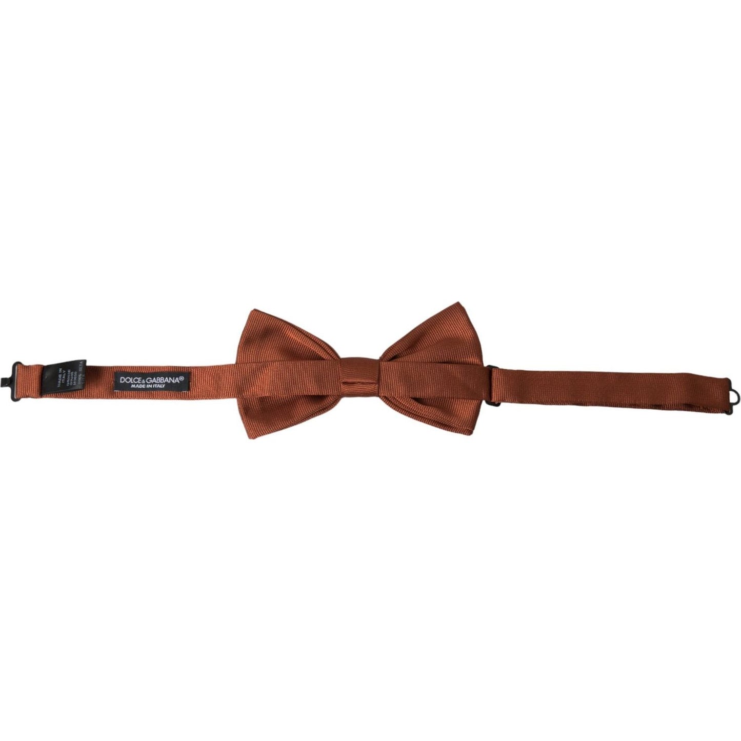 Dolce & Gabbana Brown Silk Adjustable Neck Men Bow Tie Dolce & Gabbana Saddle Brown