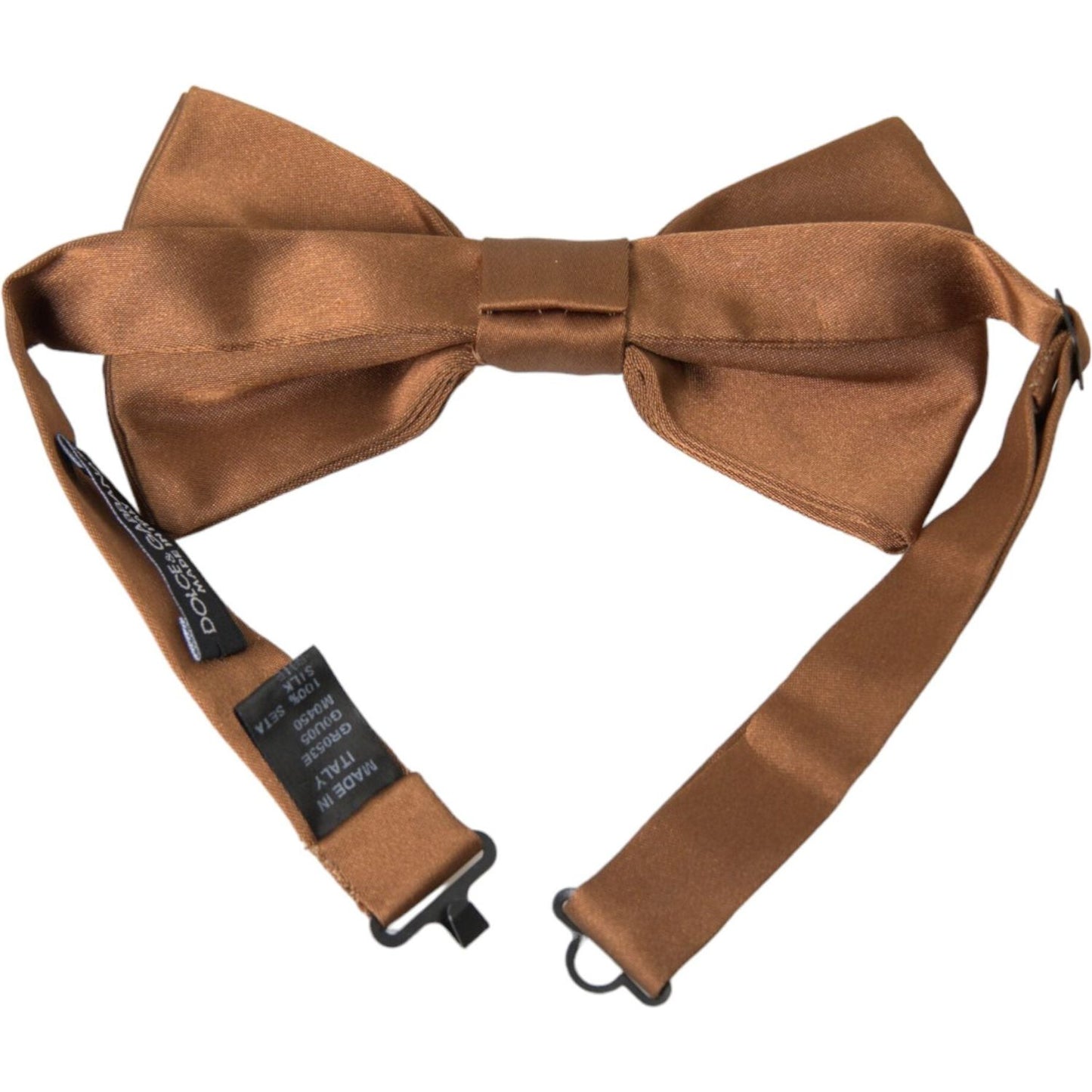 Dolce & Gabbana Brown Silk Adjustable Neck Men Bow Tie Dolce & Gabbana Sienna