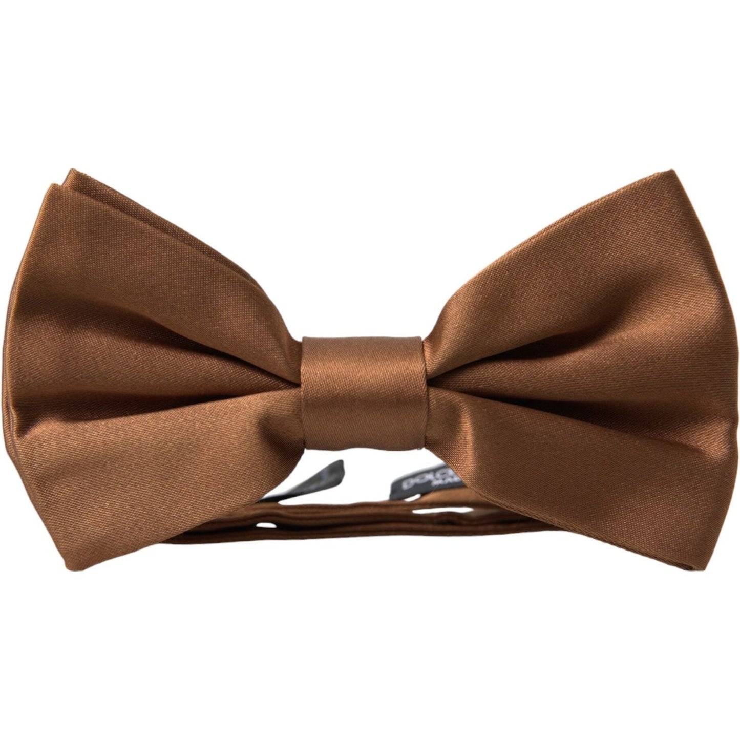 Dolce & Gabbana Brown Silk Adjustable Neck Men Bow Tie Dolce & Gabbana Saddle Brown