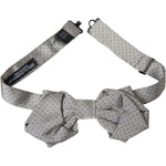 Dolce & Gabbana Gray Silk Adjustable Neck Men Bow Tie Dolce & Gabbana Light Slate Gray