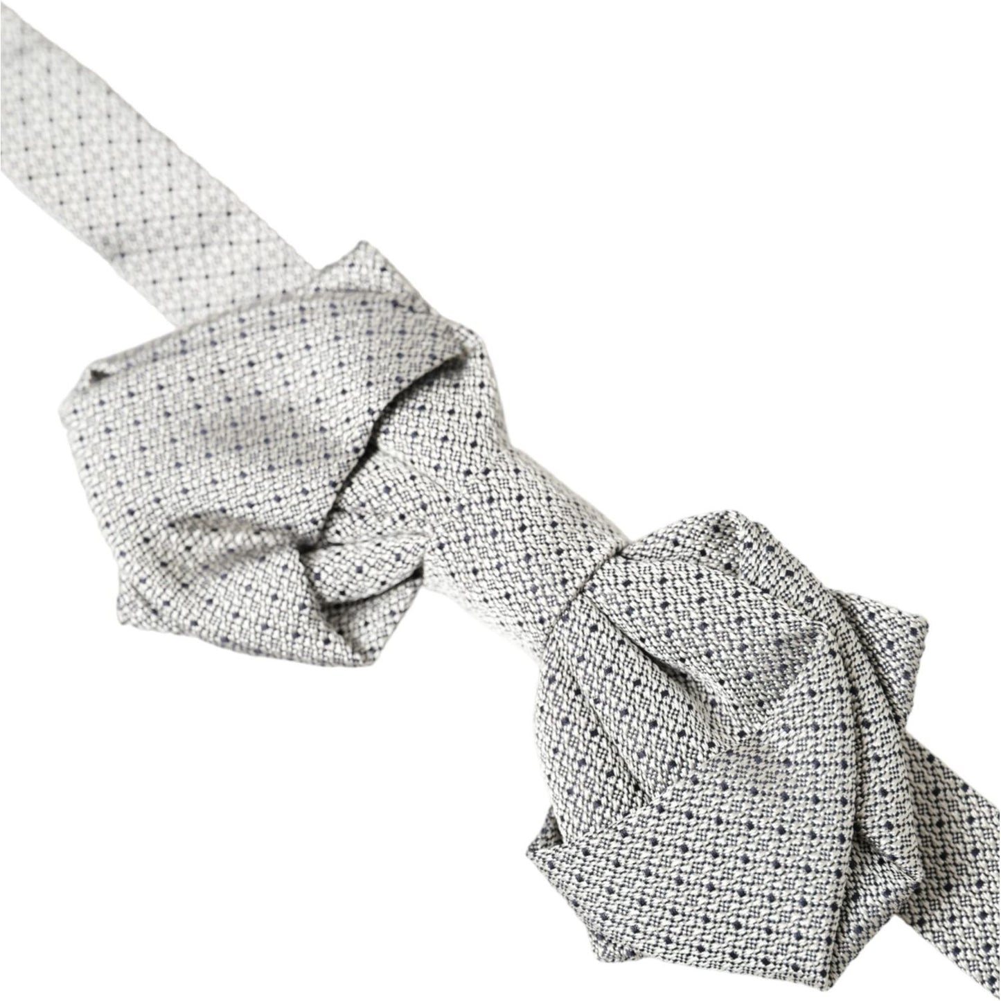 Dolce & Gabbana Gray Silk Adjustable Neck Men Bow Tie Dolce & Gabbana Light Gray