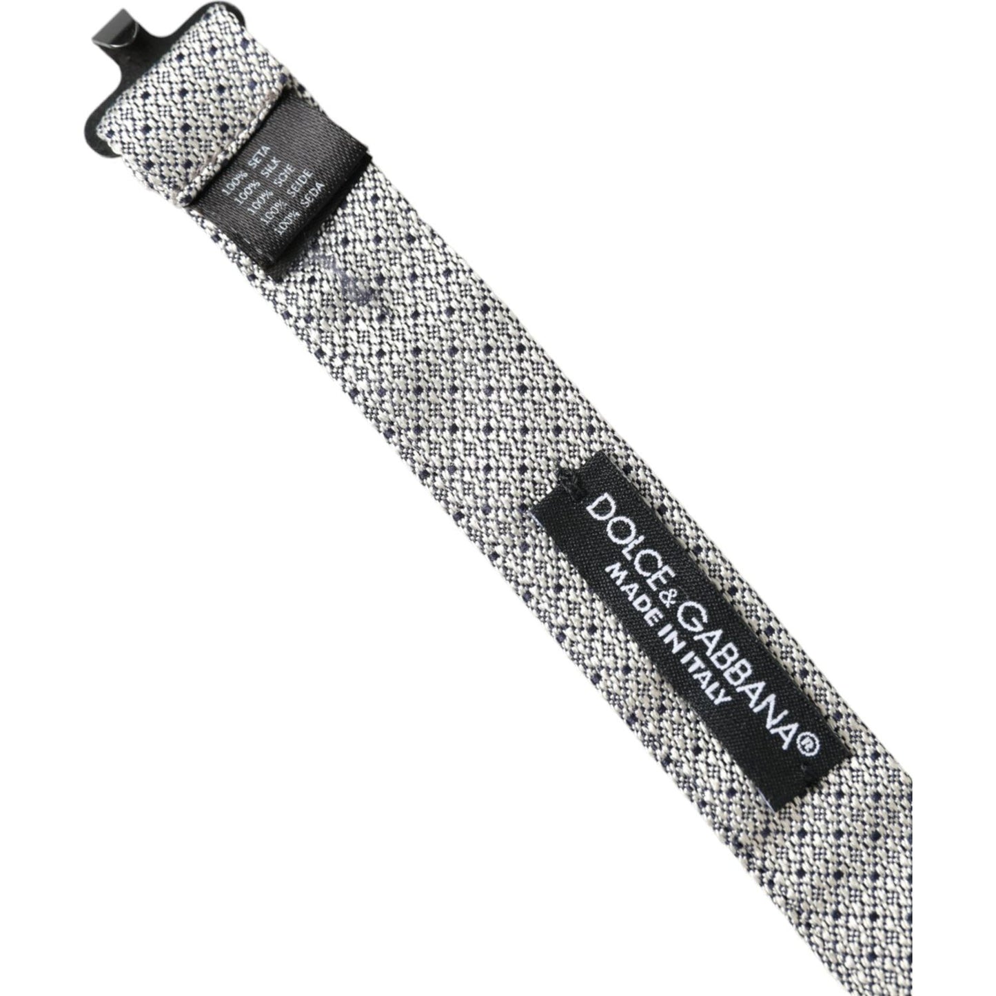 Dolce & Gabbana Gray Silk Adjustable Neck Men Bow Tie Dolce & Gabbana Gray