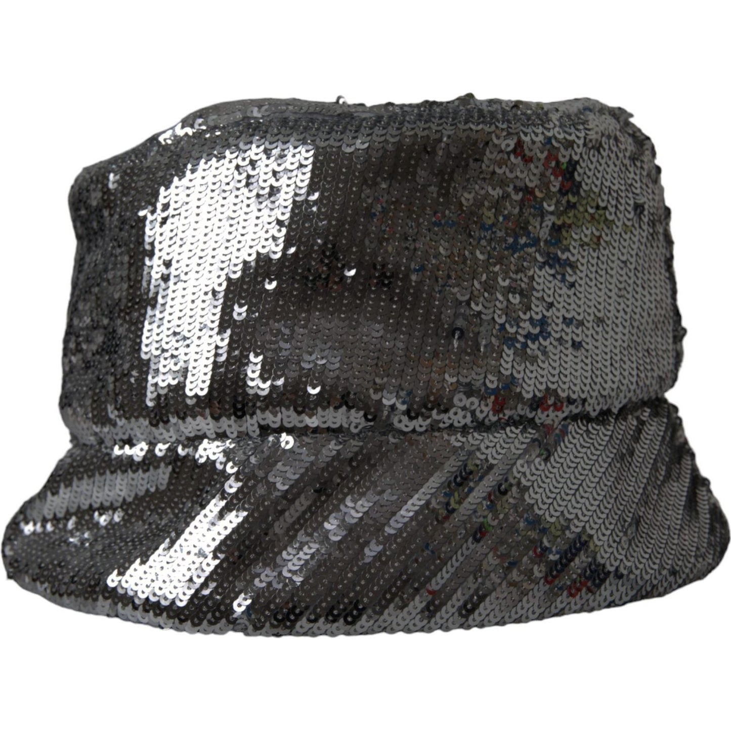 Dolce & Gabbana Silver Sequined Nylon Bucket Hat Men Dolce & Gabbana Dark Slate Gray