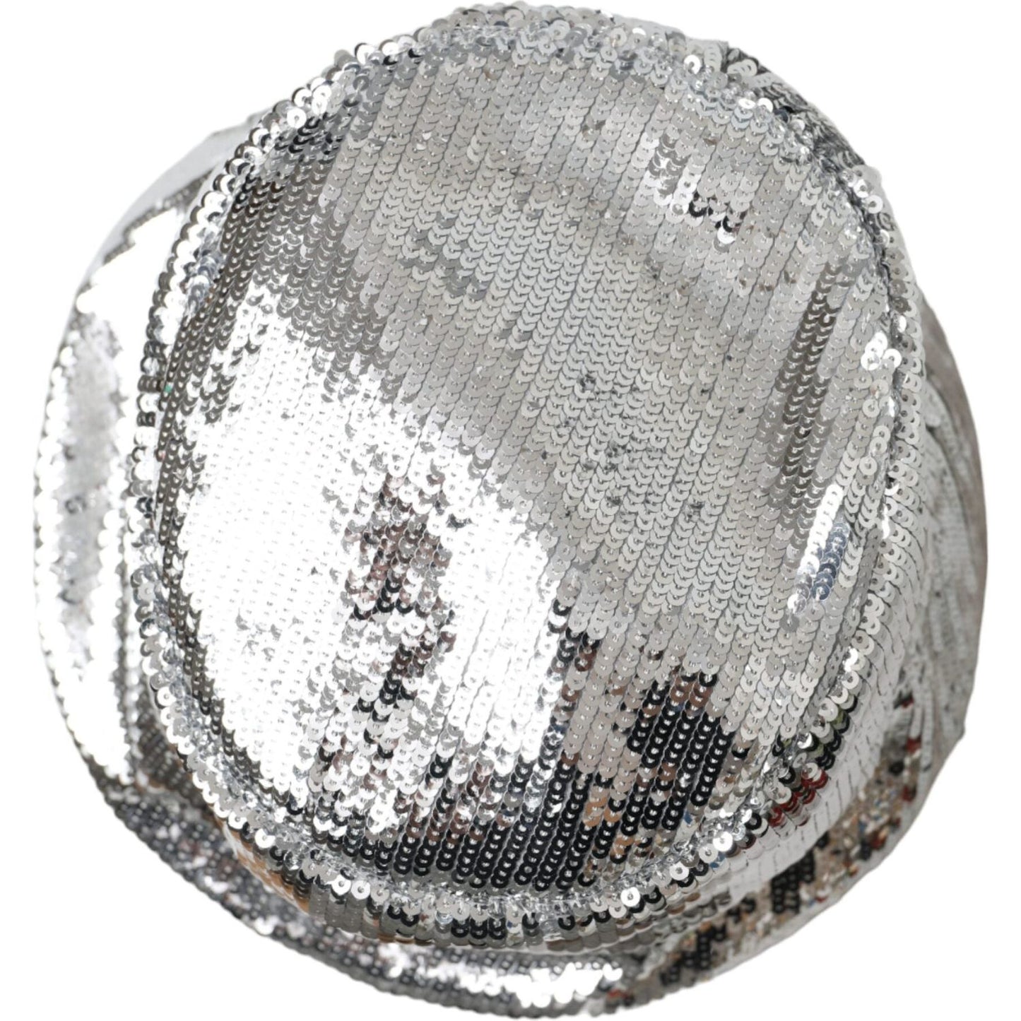 Dolce & Gabbana Silver Sequined Nylon Bucket Hat Men Dolce & Gabbana Dark Gray