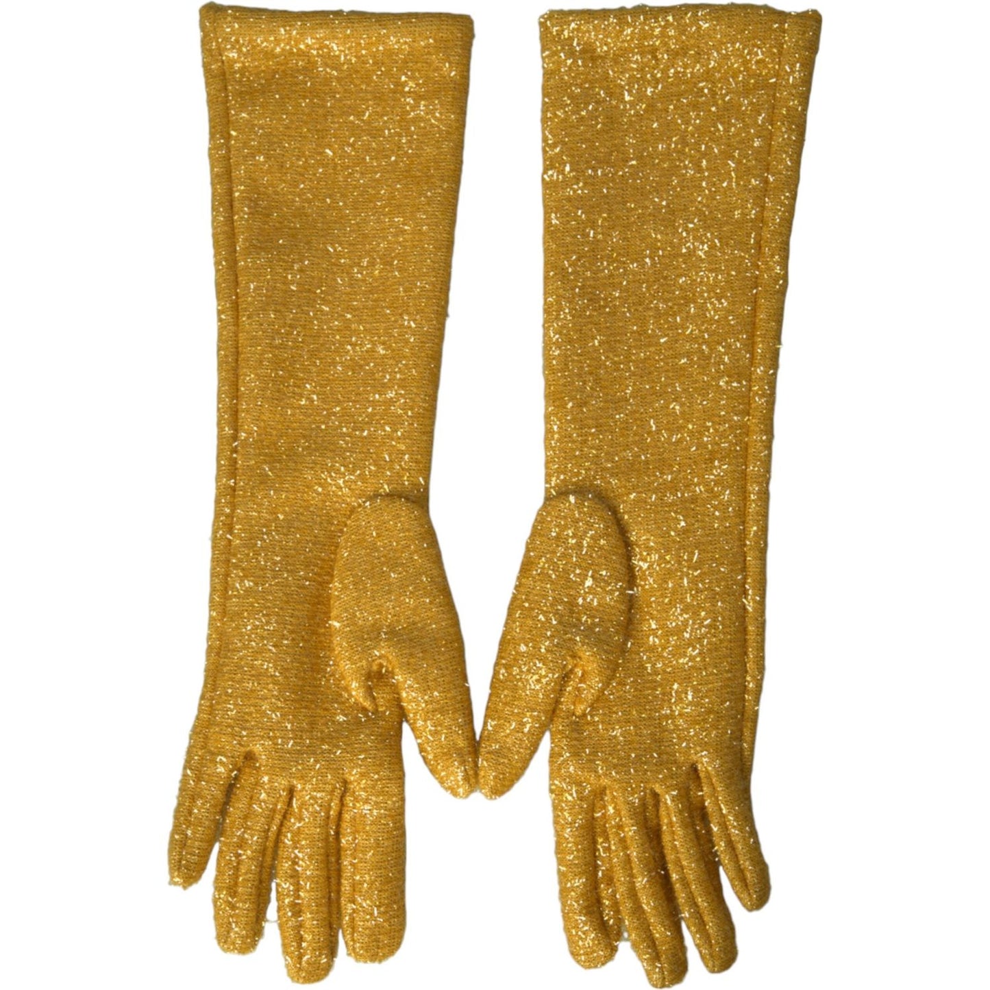 Dolce & Gabbana Gold Lurex Fantasia Mid Arm Length Gloves Dolce & Gabbana Dark Goldenrod