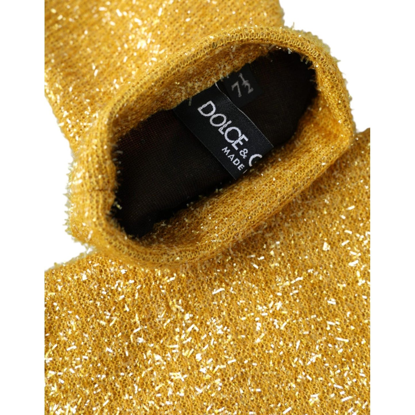 Dolce & Gabbana Gold Lurex Fantasia Mid Arm Length Gloves Dolce & Gabbana Goldenrod